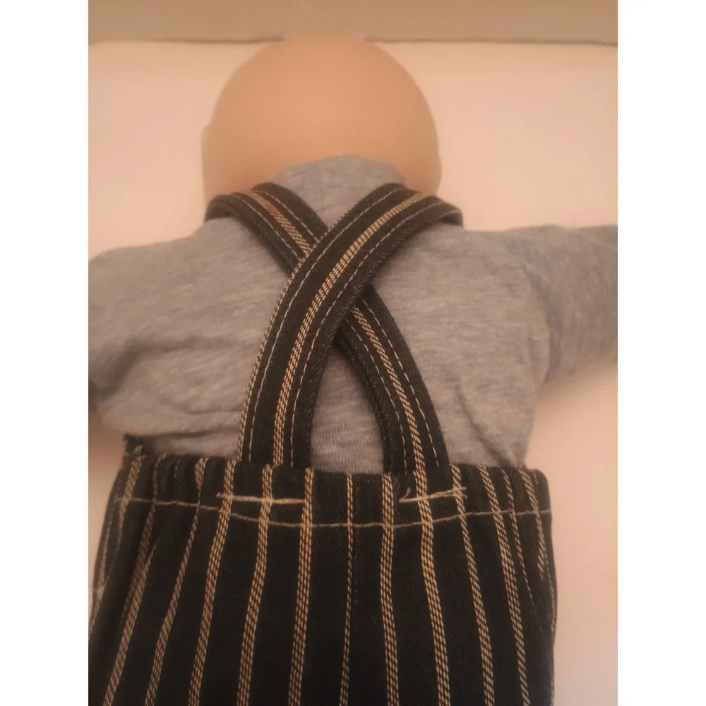 Vintage Cabbage Patch Doll Blue Eyes Jean Overalls Bald 1982 Erra 17